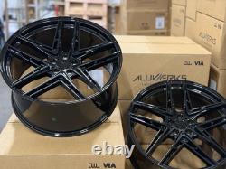 LIQUIDATION 4x 22 POUCES JANTES EN ALUMINIUM STYLE RANGE ROVER SPORT VELAR 5x120 NOIRES + PNEUS