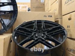 LIQUIDATION 4x 22 POUCES JANTES EN ALUMINIUM STYLE RANGE ROVER SPORT VELAR 5x120 NOIRES + PNEUS