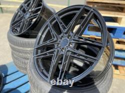 LIQUIDATION 4x 22 POUCES JANTES EN ALUMINIUM STYLE RANGE ROVER SPORT VELAR 5x120 NOIRES + PNEUS