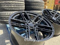LIQUIDATION 4x 22 POUCES JANTES EN ALUMINIUM STYLE RANGE ROVER SPORT VELAR 5x120 NOIRES + PNEUS