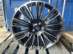 NOUVEAUX 4x 22 ROUES EN ALUMINIUM STYLE RANGE ROVER 5x 108 VELAR NOIR BRILLANT