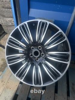 NOUVEAUX 4x 22 ROUES EN ALUMINIUM STYLE RANGE ROVER 5x 108 VELAR NOIR BRILLANT