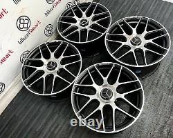 New 19 Mercedes Amg63 V2 Style Alloy Wheels 5x112 Satin Black & Diamond Cut