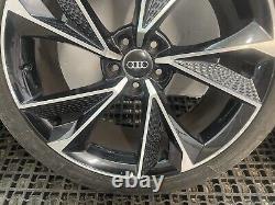 Roues en alliage Audi 20 pouces 5 branches en noir / Découpe en diamant style Rs6 255 / 40 / 20