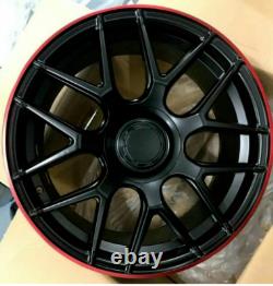 Roues en alliage X4 18 E63 Style Noir Bord Rouge A CLA Classe C A45 CLA45