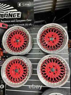Roues en alliage de style BBS de 18 pouces 4 x 5x112 polies rouges à profonde jante 8.5J et 9.5J