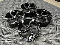 Roues en alliage noir usiné de style 18 2024 E Tron pour Audi A3 A4 VW Golf Caddy 5x112