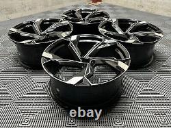 Roues en alliage noir usiné de style 18 2024 E Tron pour Audi A3 A4 VW Golf Caddy 5x112