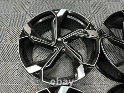 Roues en alliage noir usiné de style 18 2024 E Tron pour Audi A3 A4 VW Golf Caddy 5x112