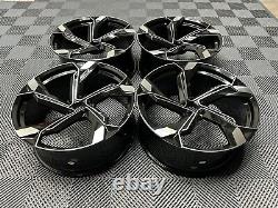 Roues en alliage noir usiné de style 18 2024 E Tron pour Audi A3 A4 VW Golf Caddy 5x112