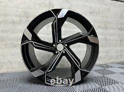Roues en alliage noir usiné de style 18 2024 E Tron pour Audi A3 A4 VW Golf Caddy 5x112
