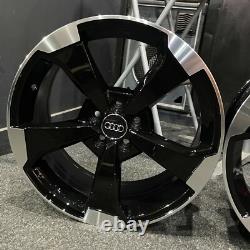Roues en alliage style rotor Audi RS3 18 pouces noires brillantes Ex-Démos Audi A3 + plus