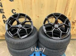 Roues et Pneus 18 Rs7 Rs8 Rs6 Style Jantes en Alliage Noires Conviennent à Audi A1 A3 A4 A6