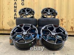 Roues et Pneus 18 Rs7 Rs8 Rs6 Style Jantes en Alliage Noires Conviennent à Audi A1 A3 A4 A6