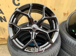 Roues et Pneus 18 Rs7 Rs8 Rs6 Style Jantes en Alliage Noires Conviennent à Audi A1 A3 A4 A6