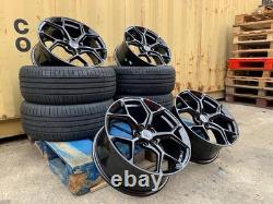 Roues et Pneus 18 Rs7 Rs8 Rs6 Style Jantes en Alliage Noires Conviennent à Audi A1 A3 A4 A6