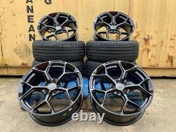 Roues et Pneus 18 Rs7 Rs8 Rs6 Style Jantes en Alliage Noires Conviennent à Audi A1 A3 A4 A6