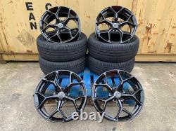 Roues et Pneus 18 Rs7 Rs8 Rs6 Style Jantes en Alliage Noires Conviennent à Audi A1 A3 A4 A6