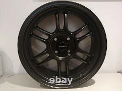 Ultralite F1 16 X 7.0j Et35 4x100 Matt Black Alloy Wheels Rpf1 Style Jr7 Y3173